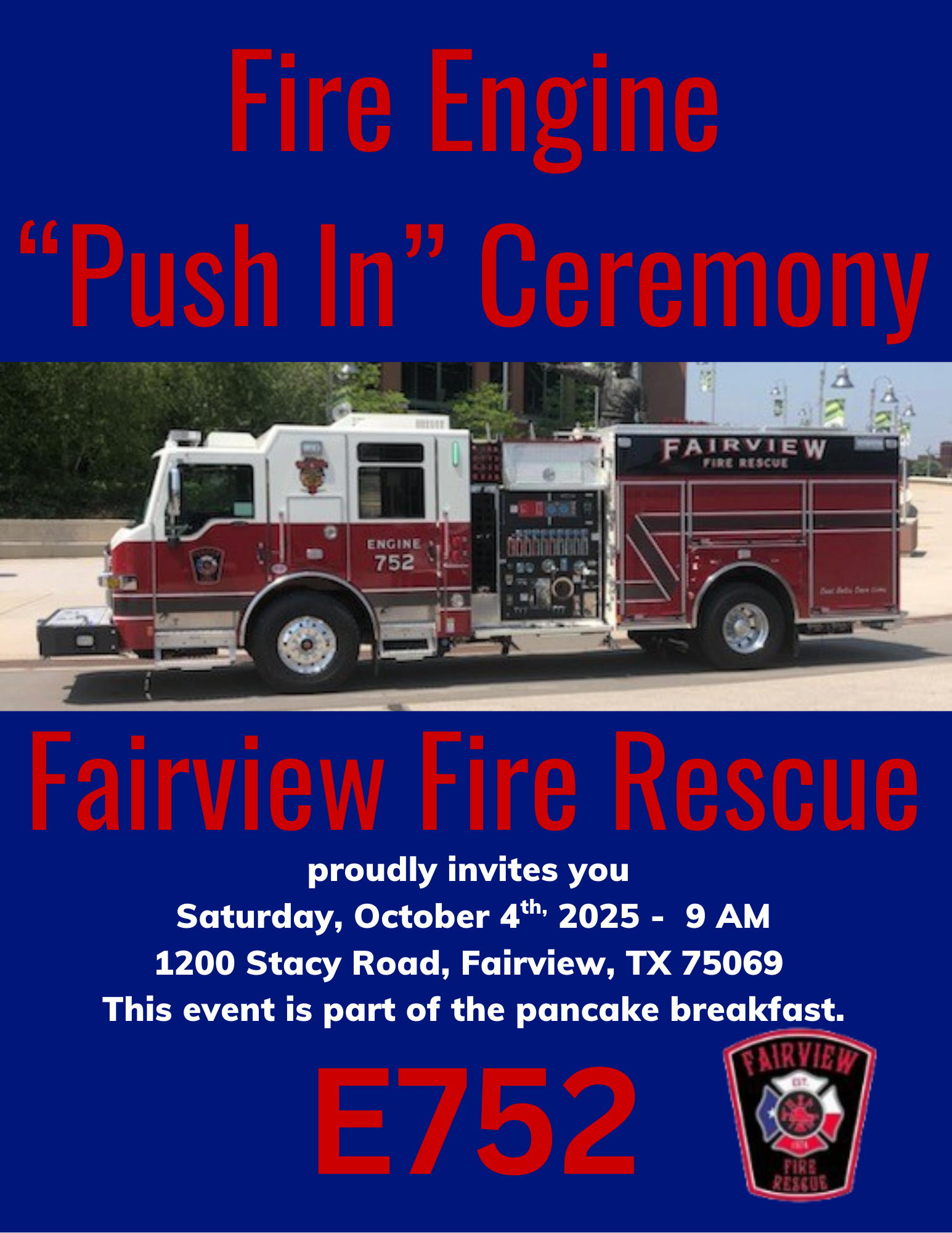 Push In and Pancake Breakfast Flyer